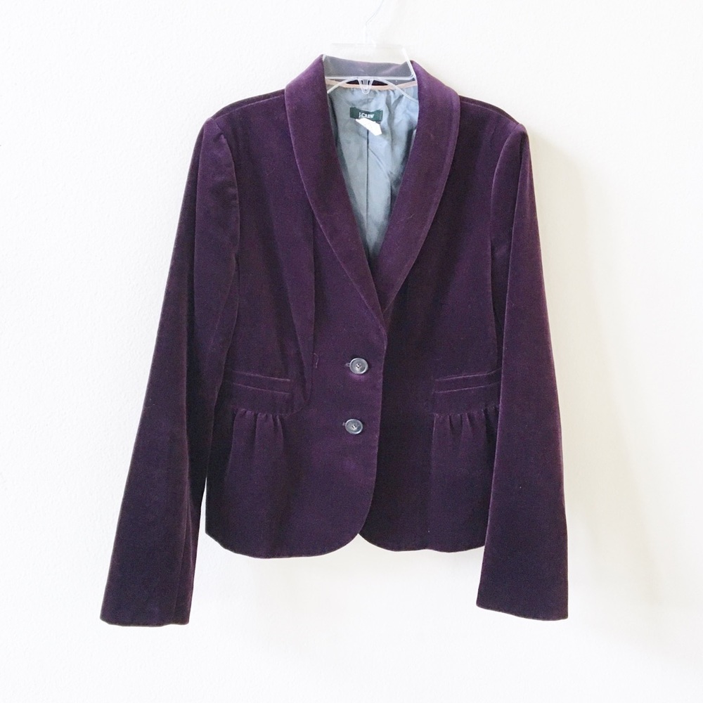 J. Crew Velvet Eden Peplum Blazer